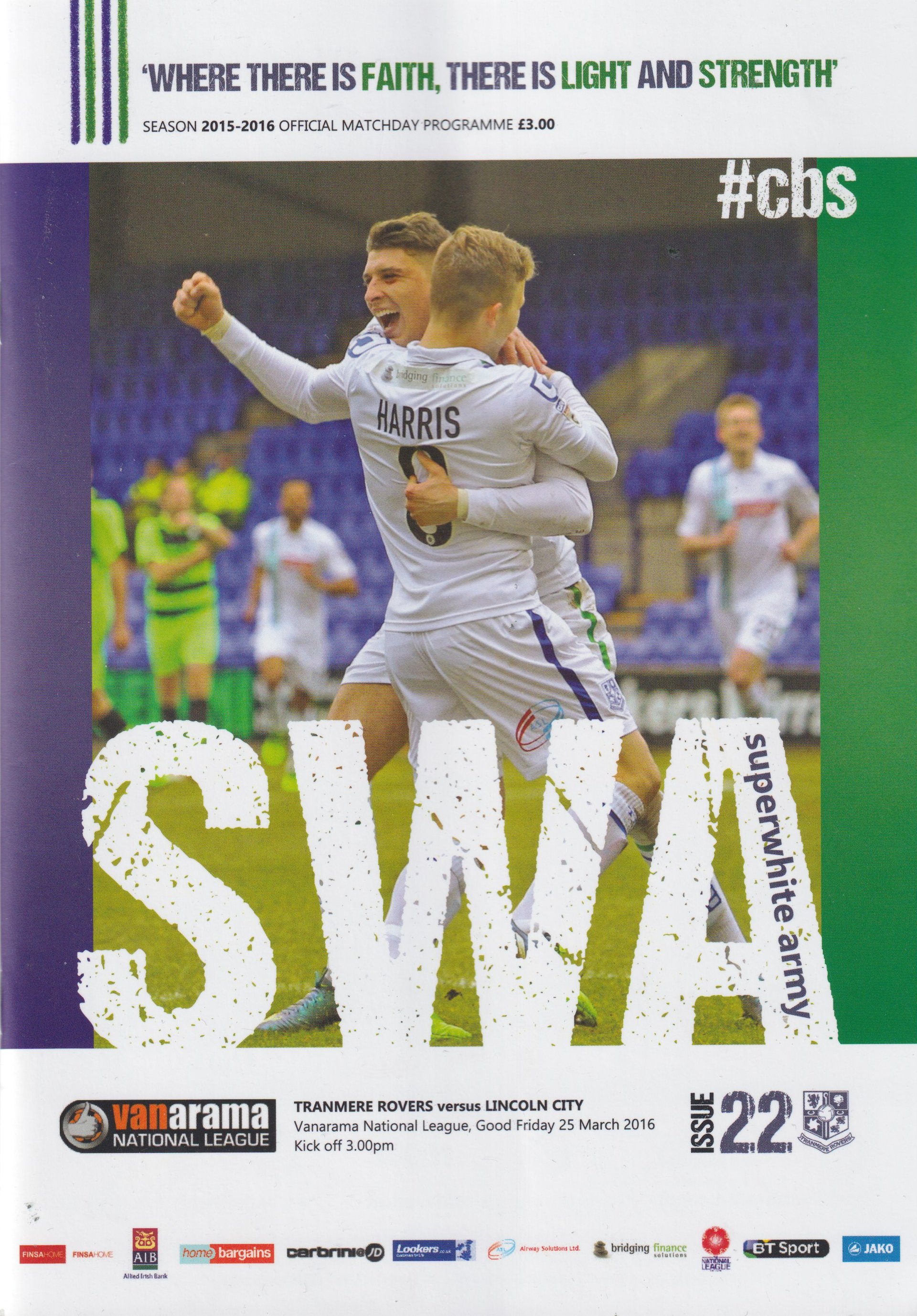 Tranmere Rovers v Lincoln City match programme